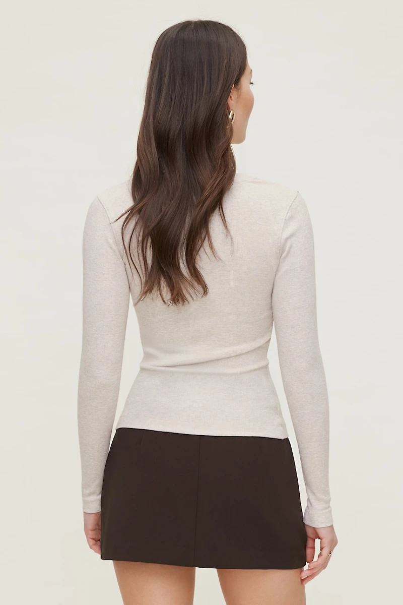 T-shirt côtelée à manches longues Tedi