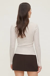 T-shirt côtelée à manches longues Tedi