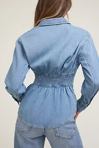 Long Sleeve Shirt With Smocking