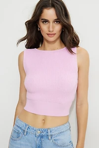 Low Back Rib Knit Tank Top