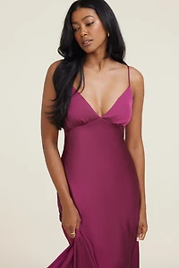 Sage Satin Maxi Dress