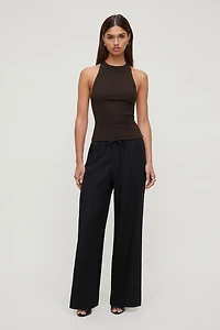 Pantalon en lin à jambe large Leo