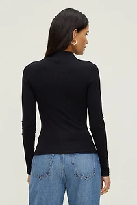 Mock Neck Long Sleeve Top