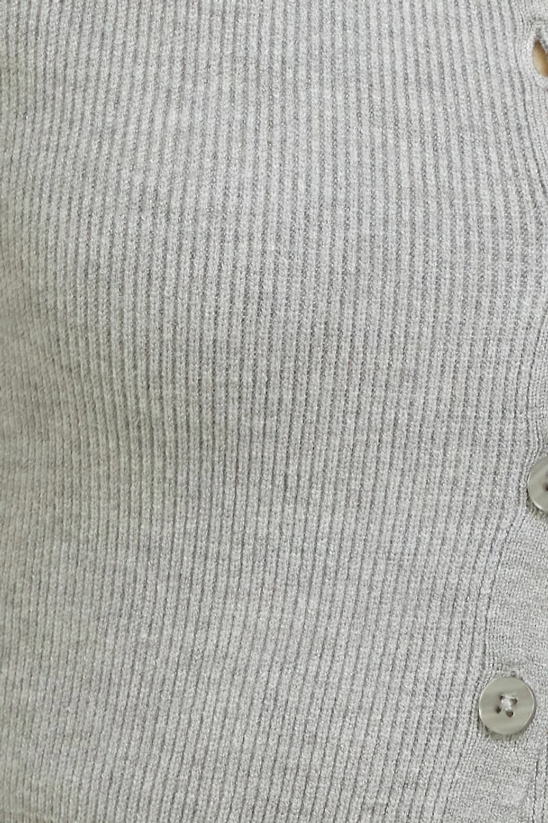 Cardigan côtelé à ourlet cintré Sara