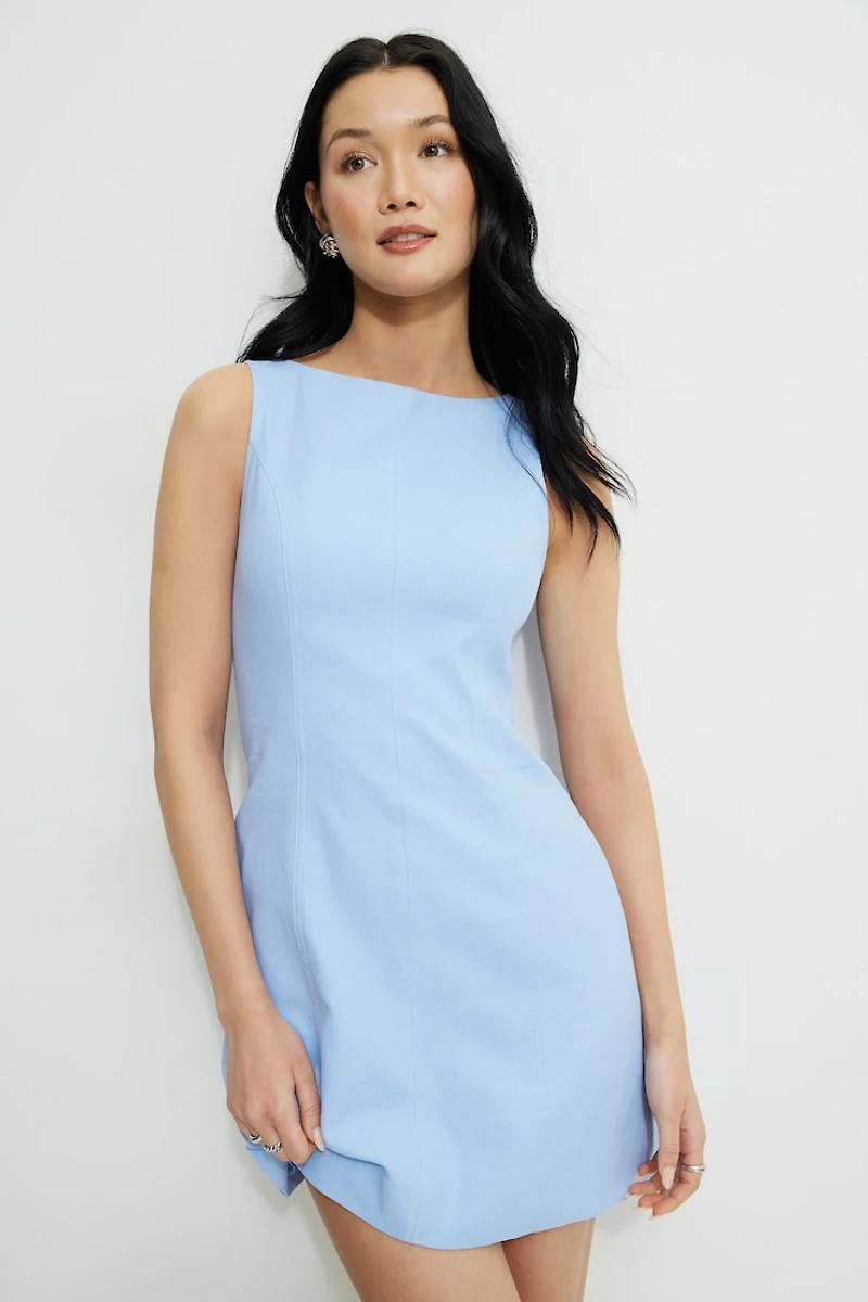 Audrie Linen Mini Dress