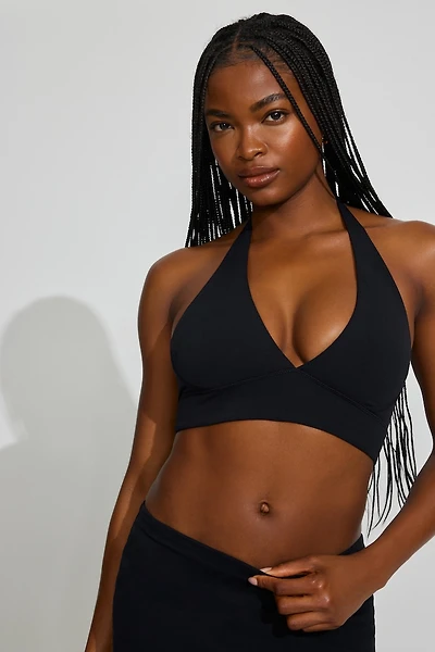 Active Plunge Halter Bra