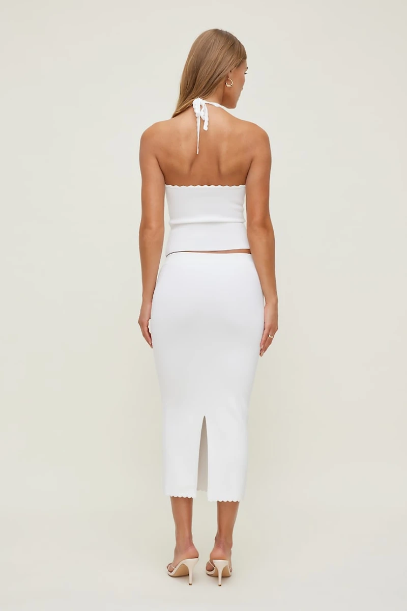 Scallop Trim Maxi Skirt