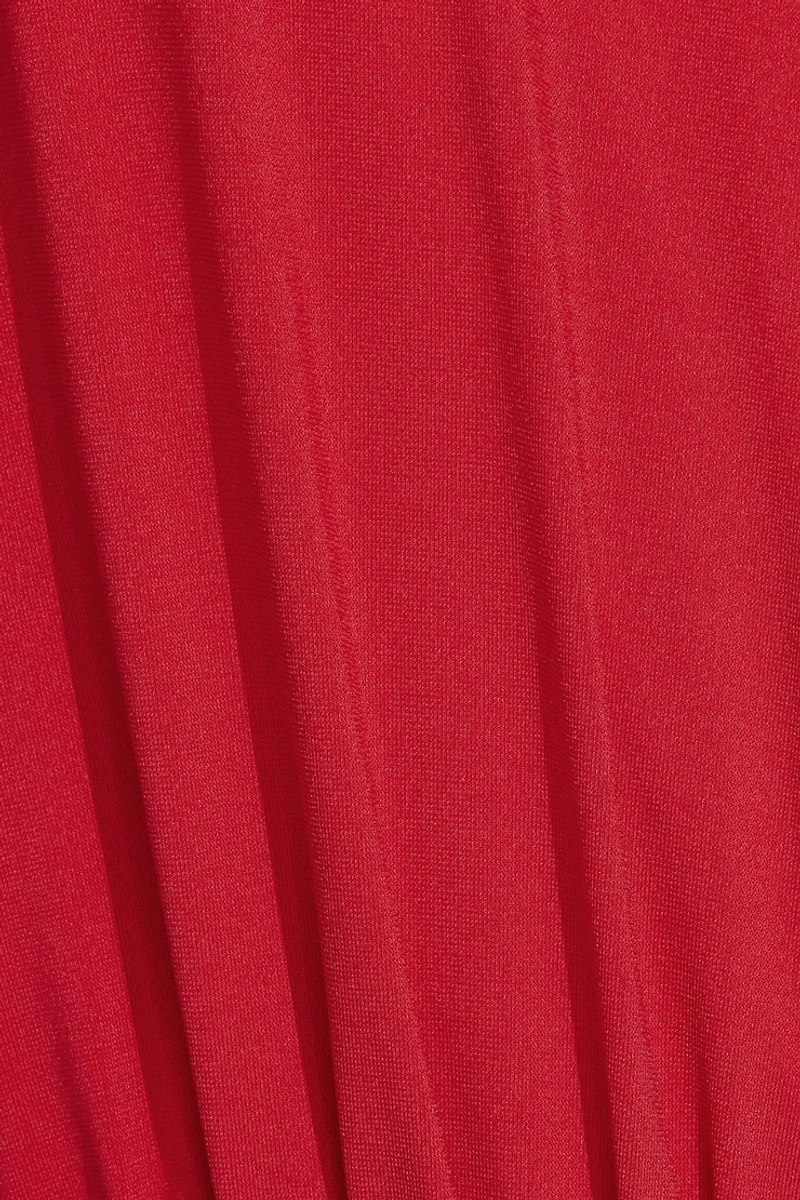 Deep Plunge Pleated Bodysuit