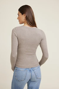Tedi Ribbed Long Sleeve T Shirt