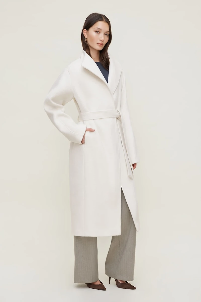 Belted Wool Wrap Coat