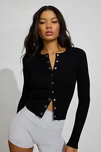 Crewneck Snap Cardigan