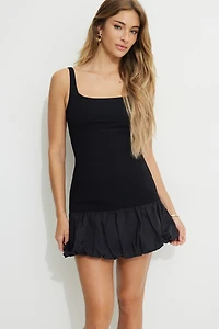 Bubble Mix Media Mini Dress