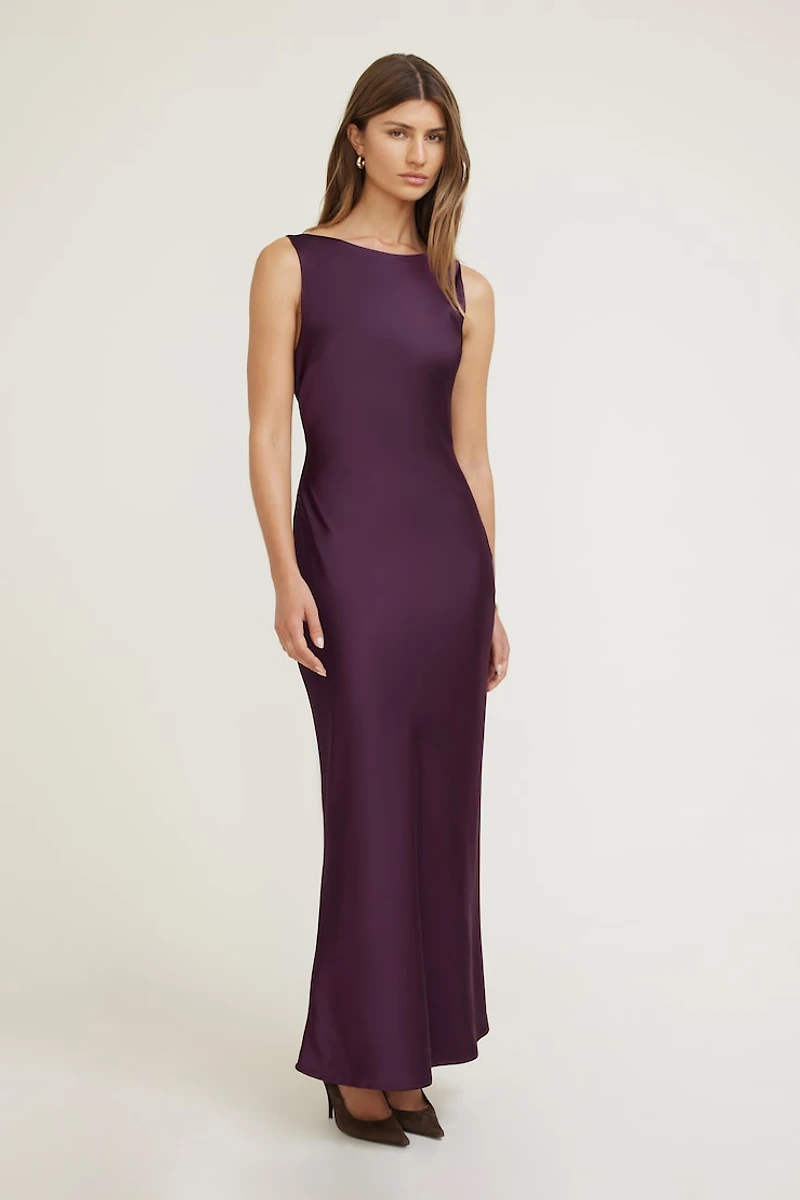 Nora Satin Maxi Slip Dress