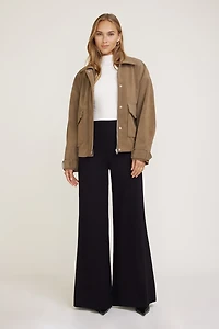 Pantalon à jambe large en tricot point de Rome