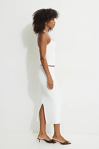 Scalloped Knit Maxi Skirt