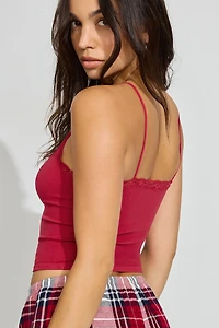 Seamless Lace Trim Cami Top