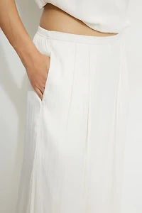 Pantalon en satin froissé à jambe large