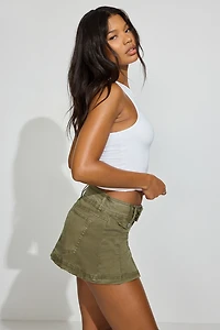 Minijupe-short plissée délavée