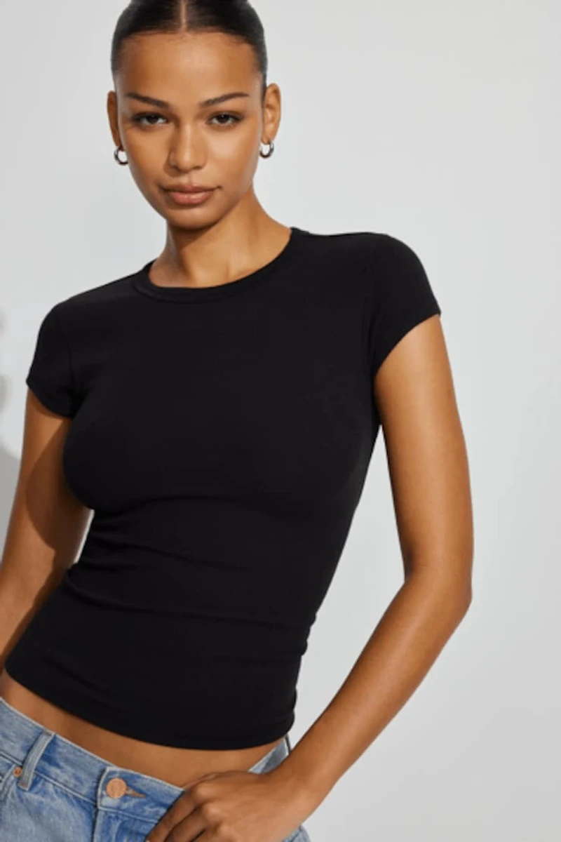 Ribbed Crewneck T-Shirt