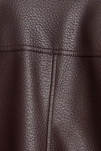 Oversized Faux Leather Bomber