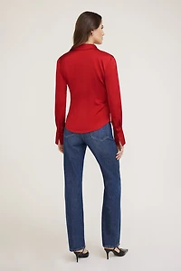 Eva Cinched Satin Shirt