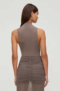 Justaucorps sculptant à col montant sans manches