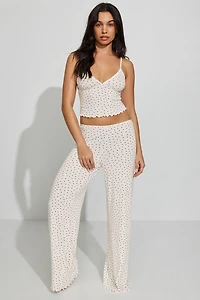 Pointelle Wide Leg Pants