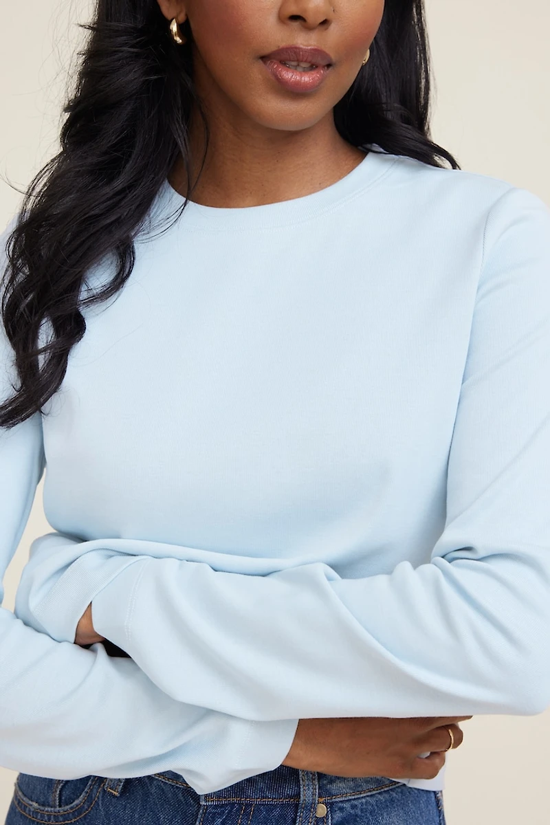 T-shirt carré en coton à manches longues