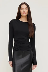 Draped Long Sleeve Top