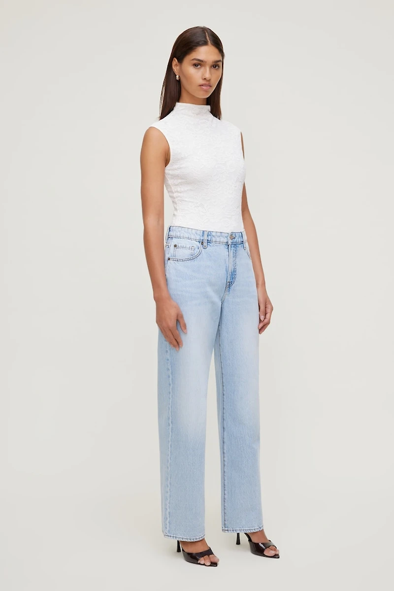 Mock Neck Lace Bodysuit