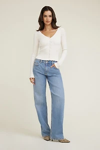 Sally Ribbed Frill Cardigan