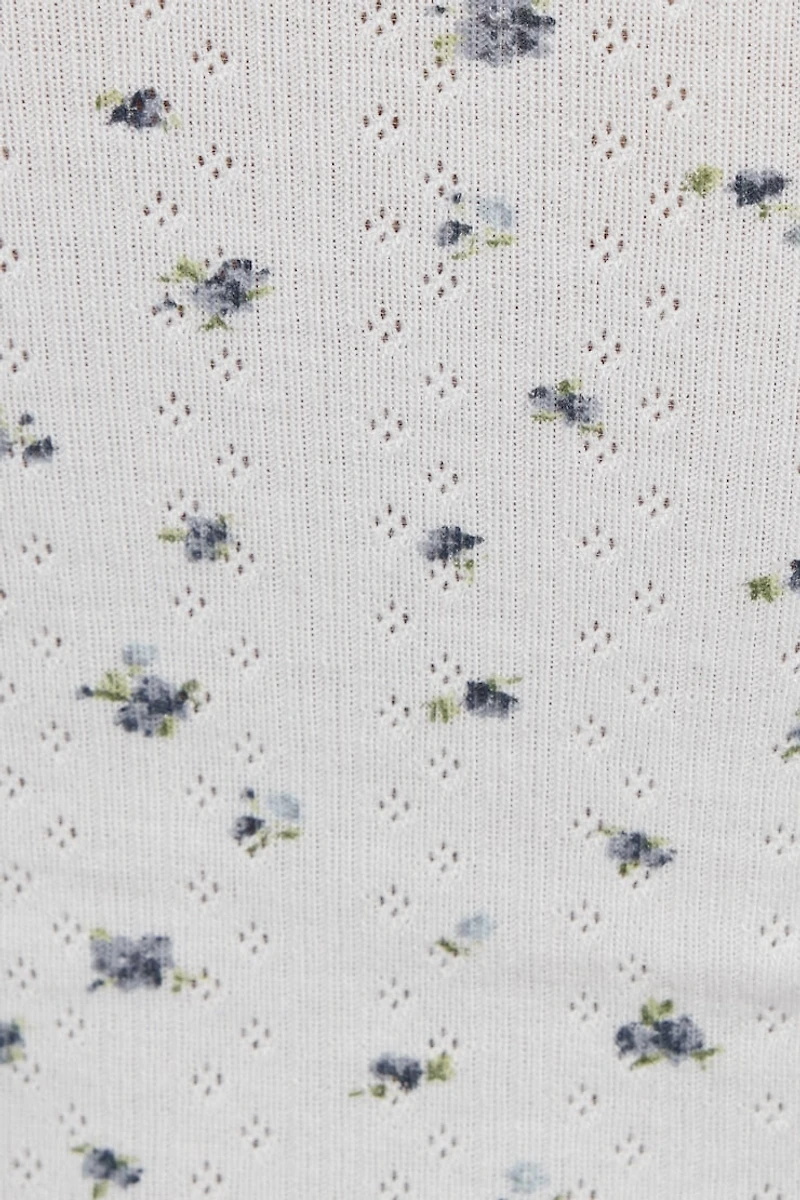 Pointelle Lettuce Edge Cami Top