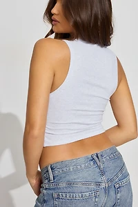 Camisole écourtée à col semi-échancr