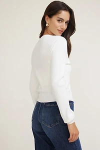 Cardigan à col rond Rebecca