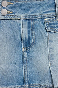 Jupe-short en denim à plis