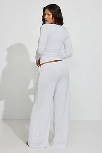 Sheer Ribbed Slouchy Pants