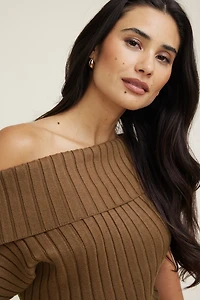 Ribbed Off Shoulder Sweater
