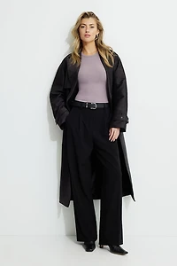 Olive Ribbed Crewneck T Shirt