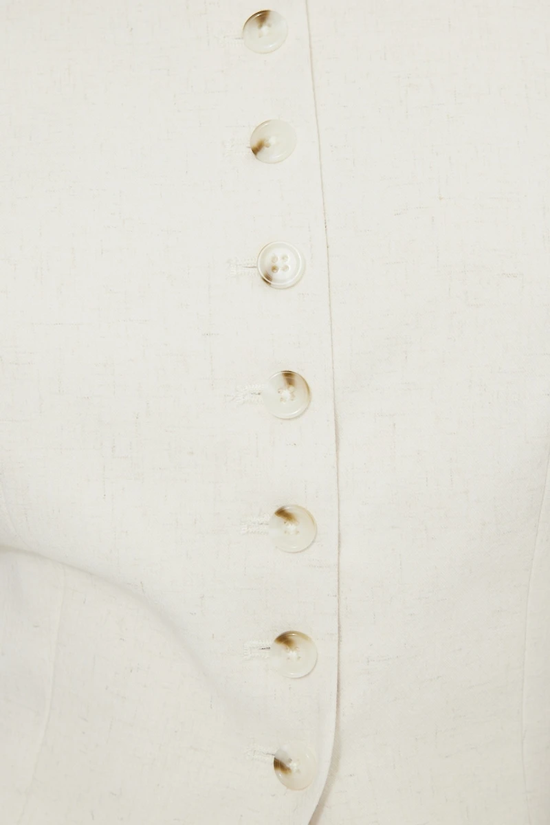 Veste sans manches ouverte à col rond