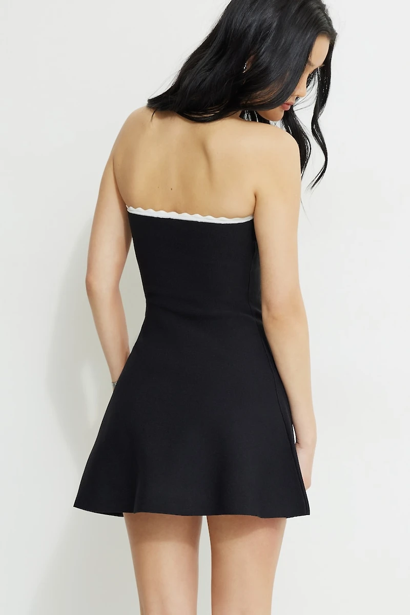 Scalloped Knit Mini Tube Dress