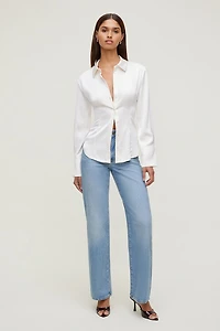 Eva Cinched Satin Shirt