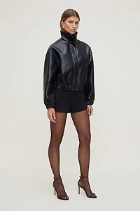 Blouson aviateur ample en faux cuir