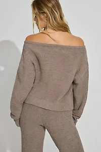 Plush Off Shoulder Sweater