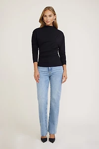 Haut drapé à manches longues