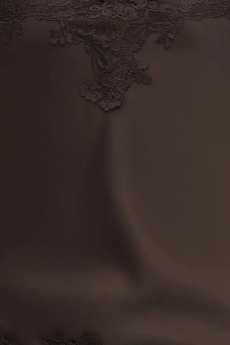 Cassie Asymmetric Lace Satin Cami