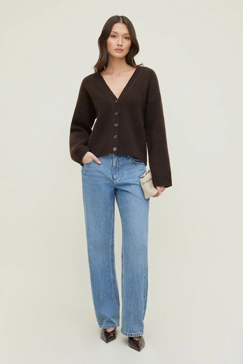 Cardigan décontracté à col en V