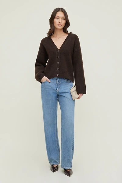 Relaxed V Neck Cardigan