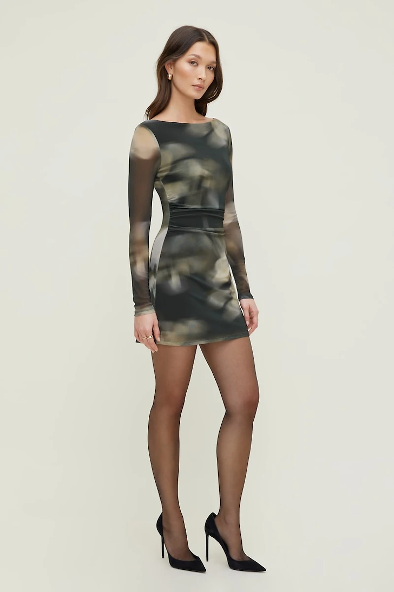 Katia Mesh Long Sleeve Mini Dress