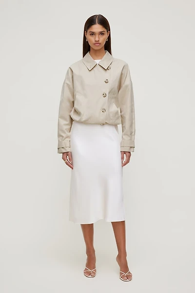 Delila Satin Midi Skirt