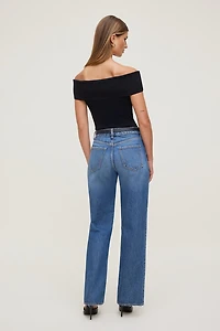 Rib Knit Off Shoulder Sweater